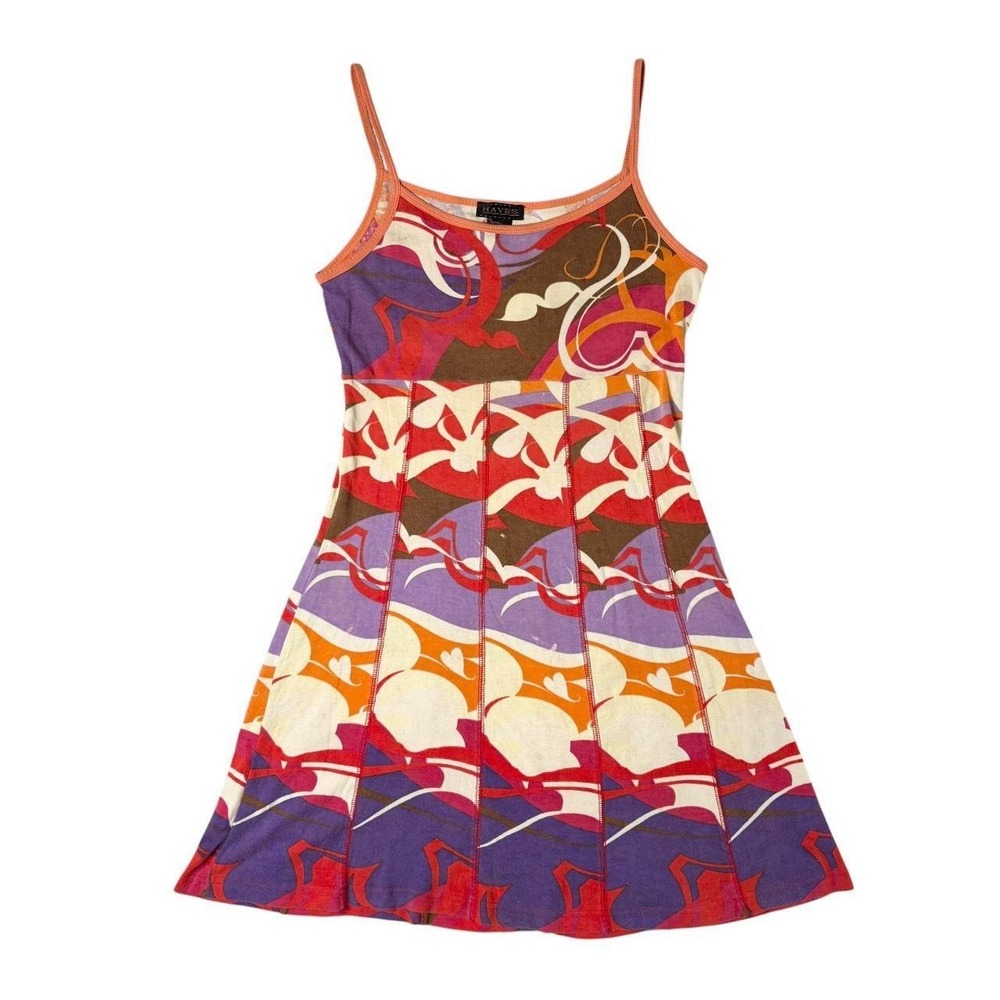 Hayes rare graphic euro babydoll mini dress
